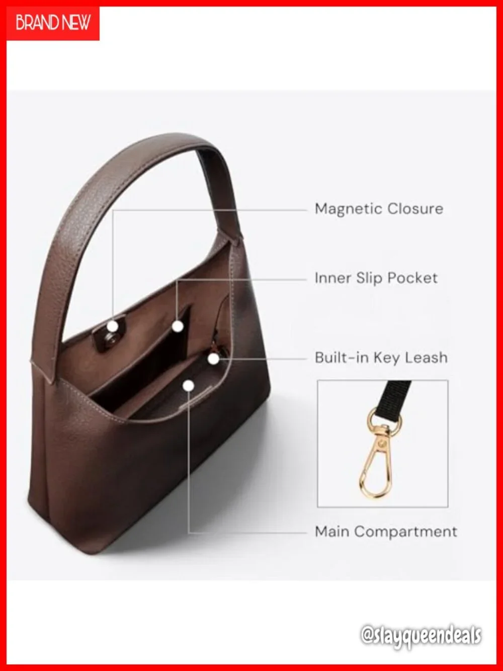Small Slouchy Hobo Purse, Soft Vegan Leather Shoulder Bag, Everyday Tote Handbag